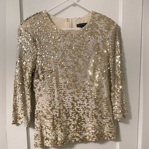 French Connection Gold Sequin Top